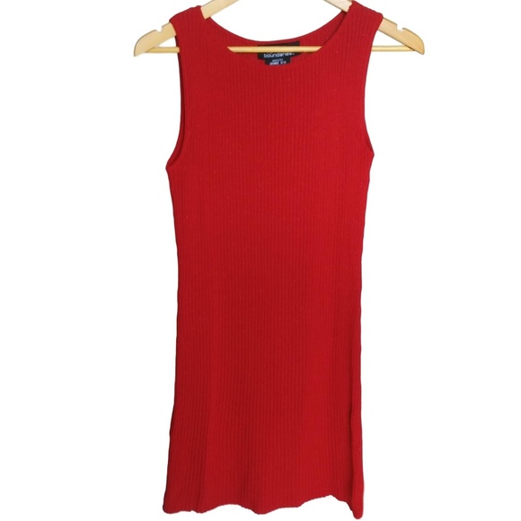No Boundaries Red Sparkly Sleeveless Sweater Dress - Picture 2 of 7